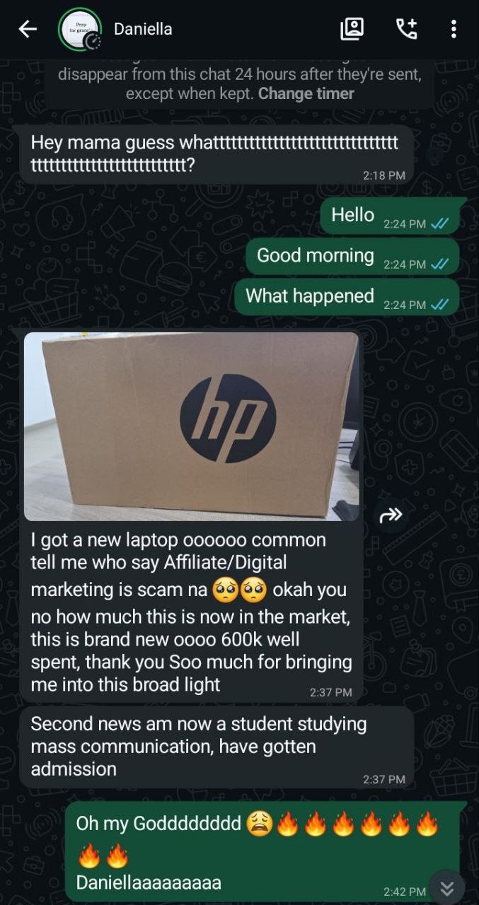 Daniella Laptop Purchase Proof
