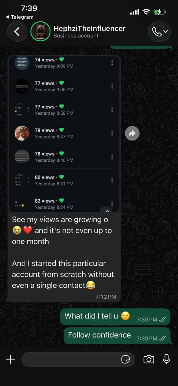 Status Views Growth Testimonial